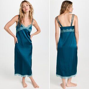 Simone Perele Satin Lace Secrets Long Night Dress Gown Size S